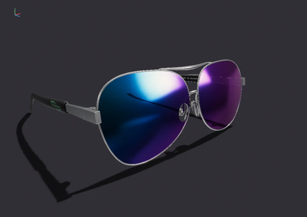 An iridescent material preview in Tridi Viewer